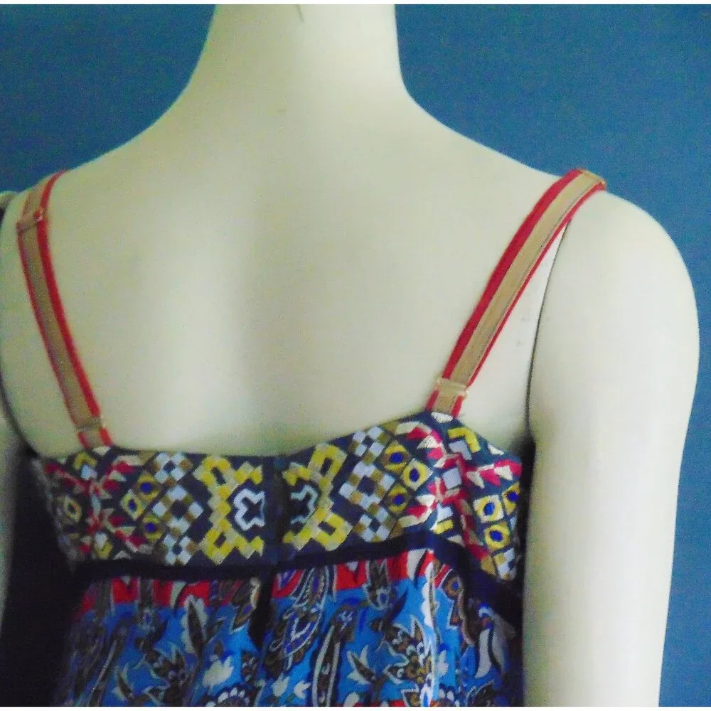 One September Anthropologie Embroidered Cosima Summer Sleeveless Sun Dress Sm - Picture 10 of 12